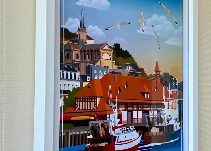 アパート Sea & Serenity - Terrasse - Parking Prive トルヴィル＝シュル＝メール